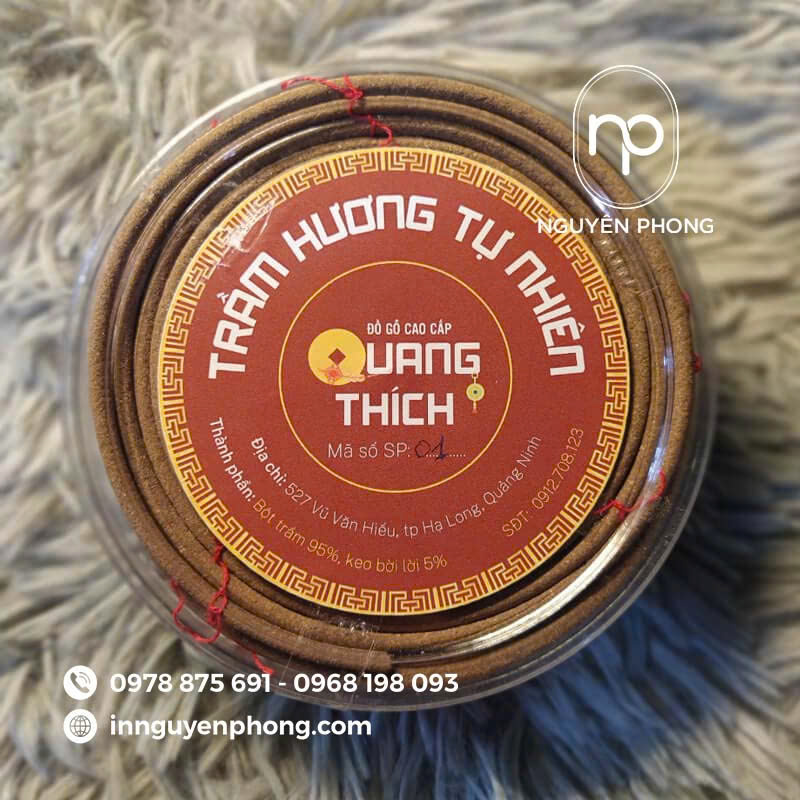 In tem dán trầm hương theo yêu cầu